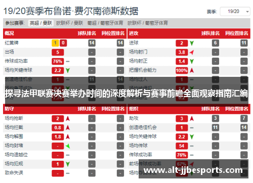 探寻法甲联赛决赛举办时间的深度解析与赛事前瞻全面观察指南汇编